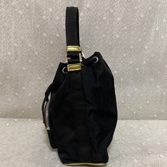 Prada Vintage Tessuto Nylon Duet Mini Bucket Bag In Black - Picture 8 of 17